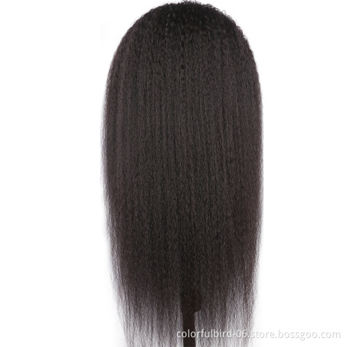 Kinky Straight Wig With Headband Attached 180% Brazilian Affordable Kinky Straight Headband Wig Human Hair Glueless Scarf Wig